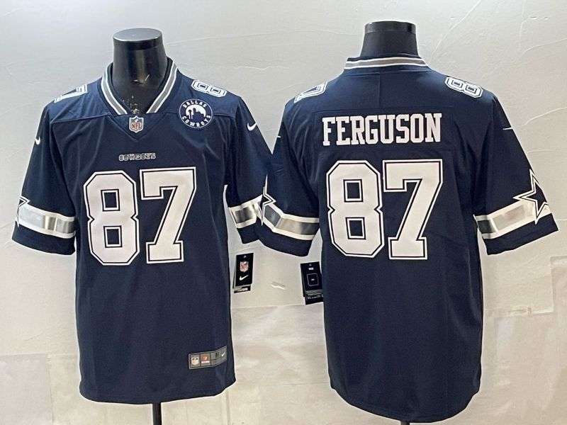 2026 Men Dallas Cowboys #87 Ferguson Blue 2th generations Nike Limited NFL Jersey style 003
